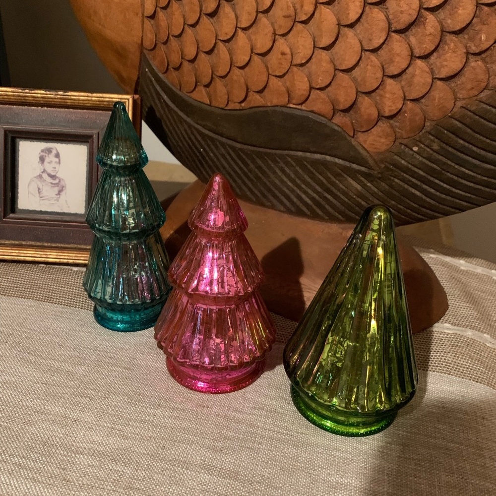 🥀🌲Set of 3 target glass tress’s